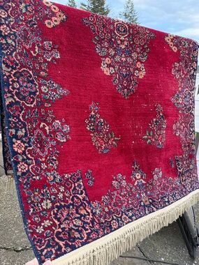 1920s/1930s Antique Hand tied Wool Rug